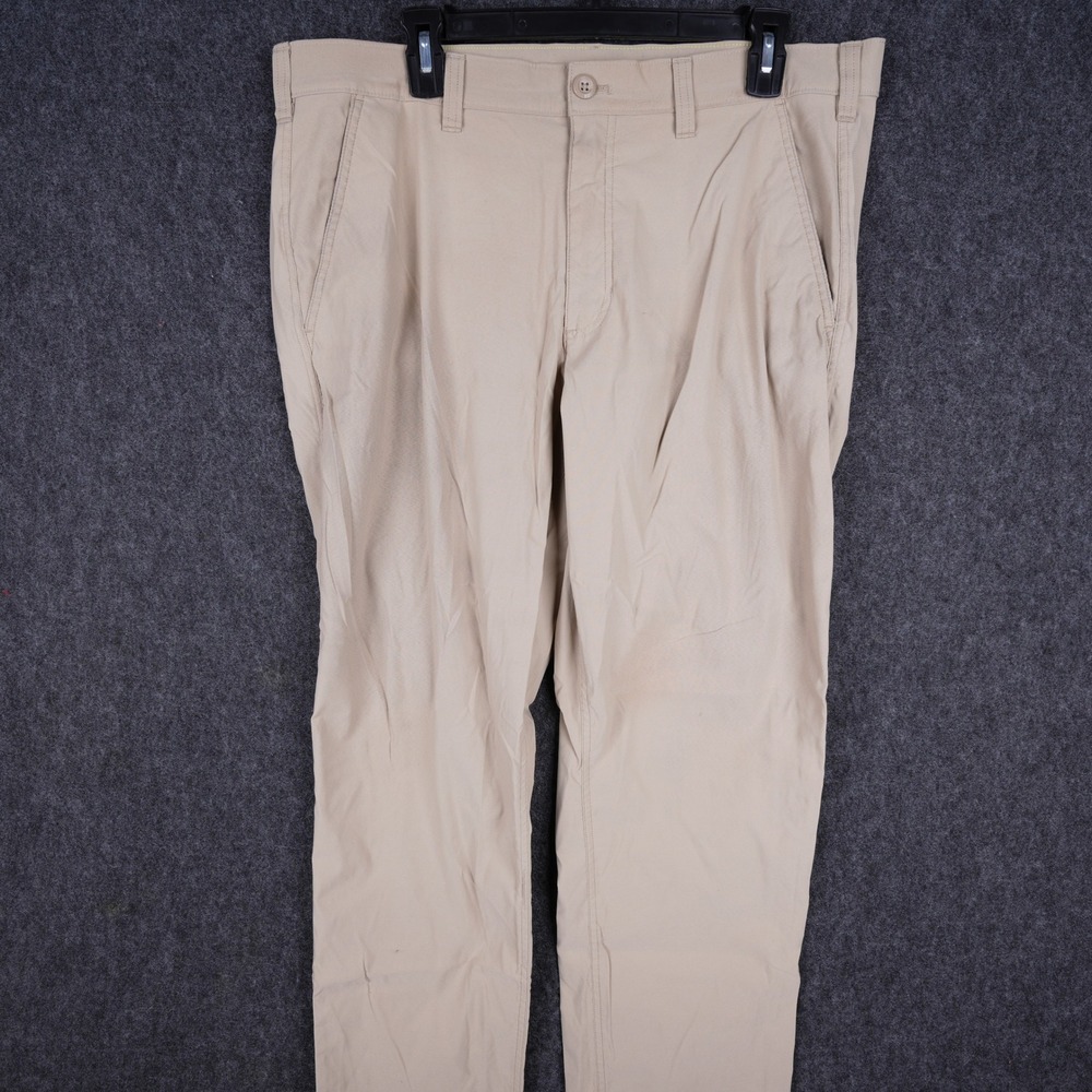 Eddie Bauer Performance Pants Men 36x32 Khaki Good Stretch Water Repellent